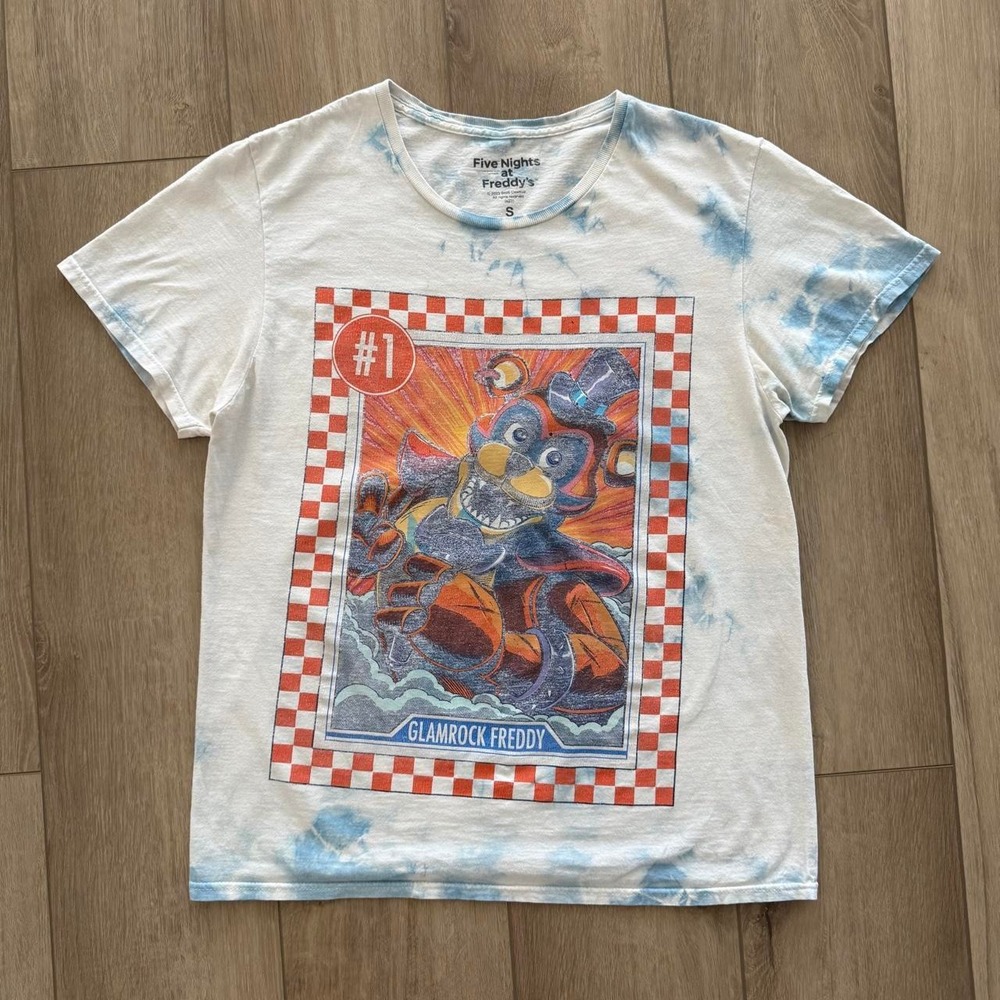 Five Nights At Freddy's Security Breach Glamrock Freddy Tie-Dye T-Shirt Small